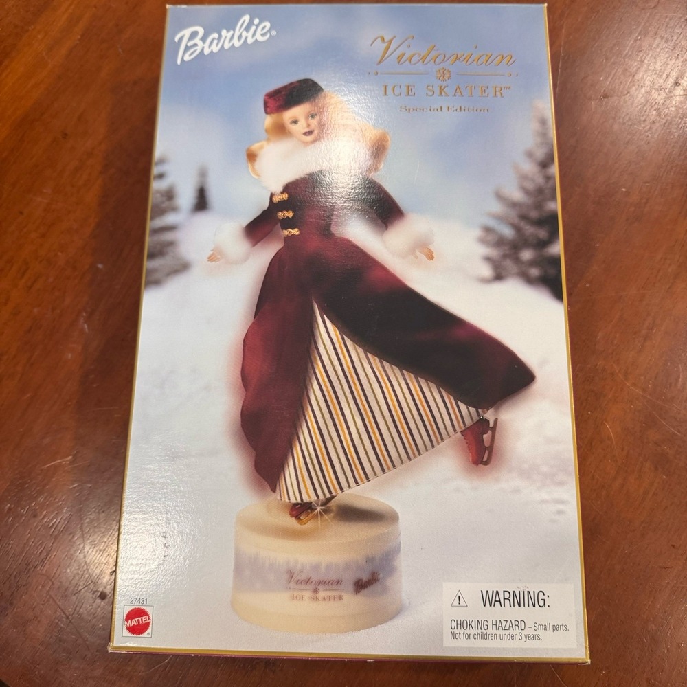 Mattel Victorian Ice Skater Barbie 12in Special Edition Doll w/ Stand MPN 27431